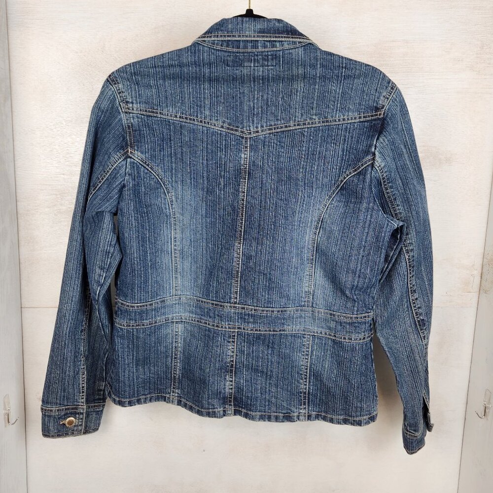 Duck Head Jeans Co. Stretch Medium Wash Denim Jacket Small, Button Down, 90s/Y2K - Picture 8 of 8